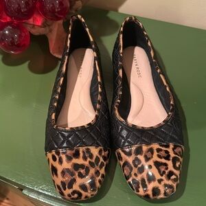 Taryn Rose black shoes with leopard